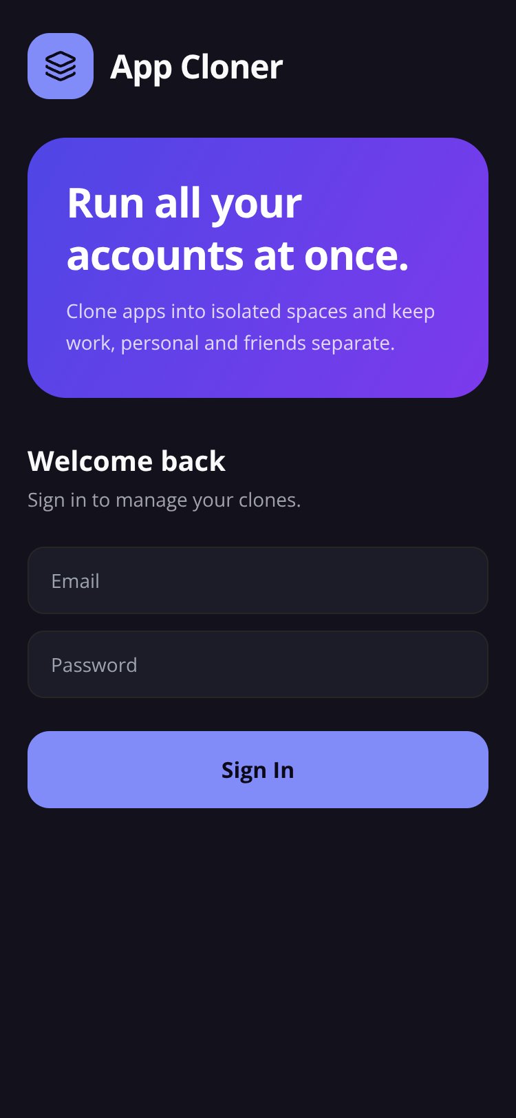 App Cloner screen 1