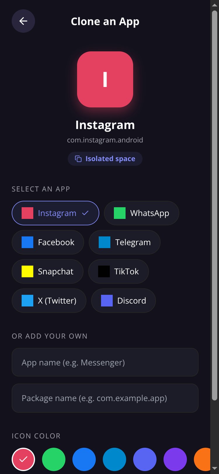 App Cloner screen 2