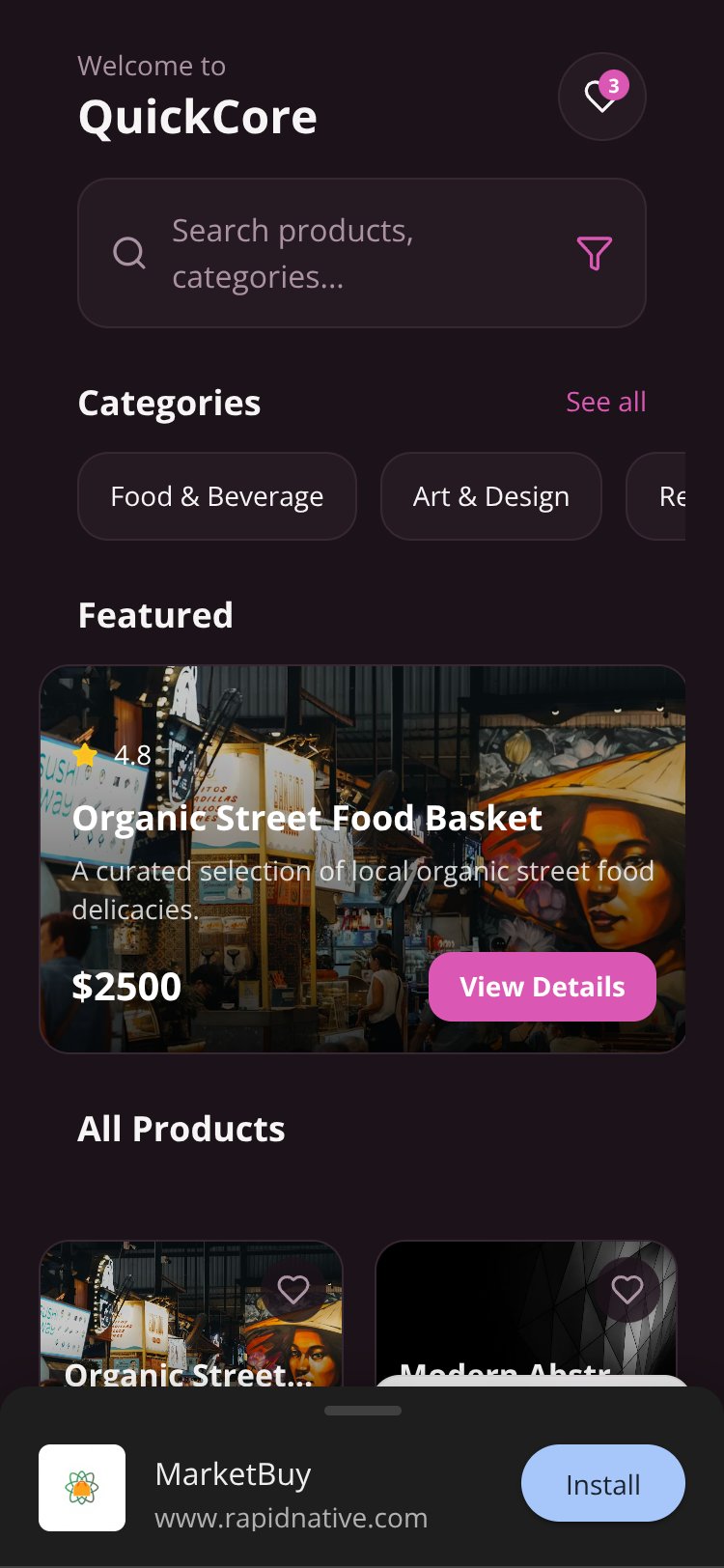 MarketBuy screen 3