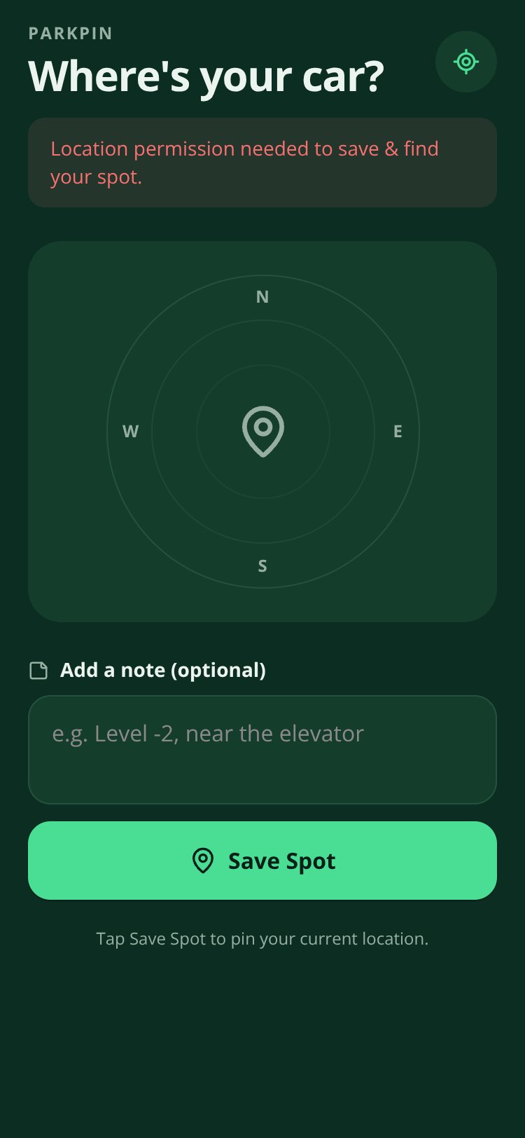 ParkPin screen 2