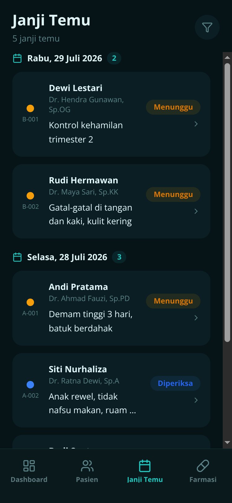 SIM KLINIK screen 1