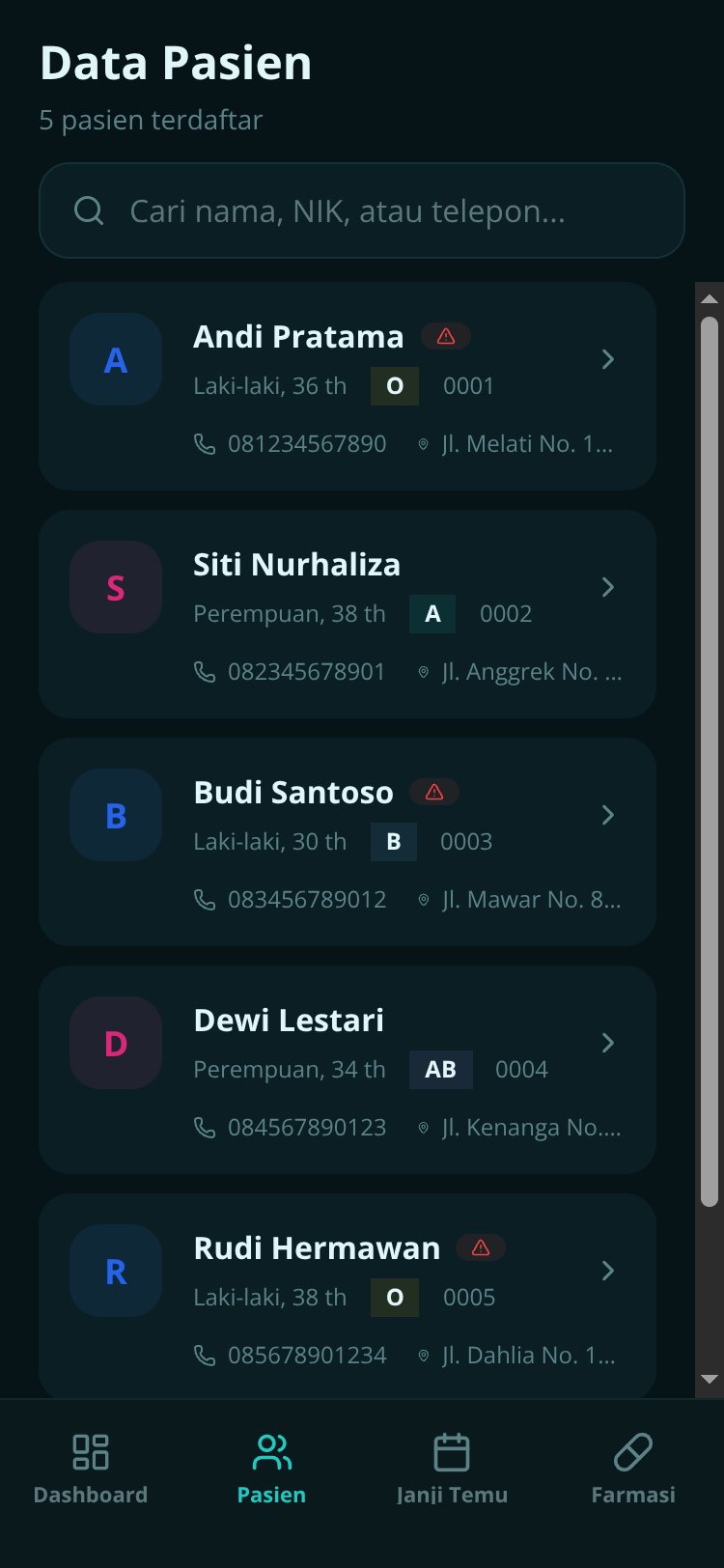 SIM KLINIK screen 3