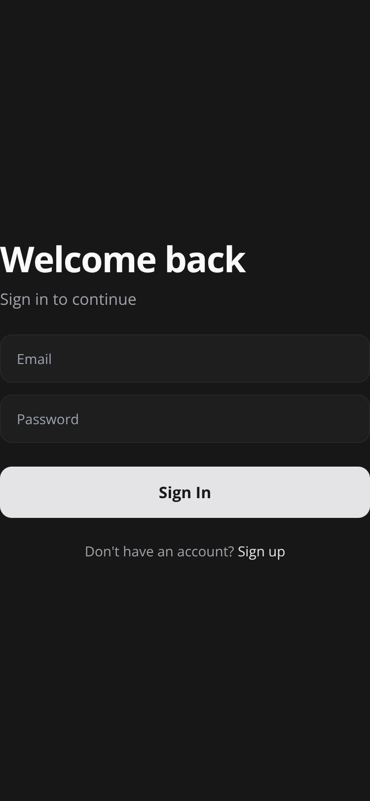 RapidNative App screen 1