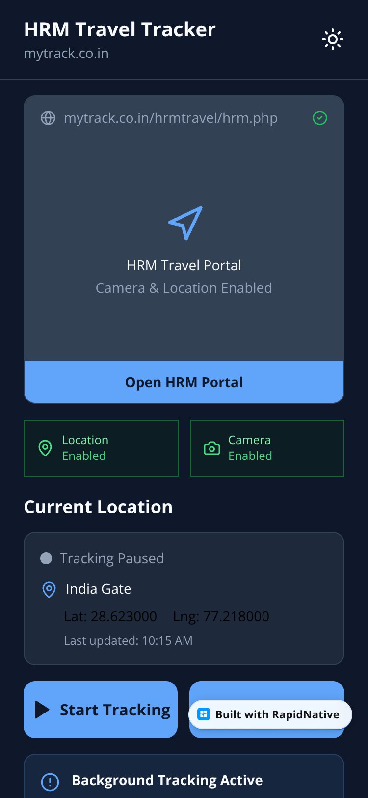 TravelTrack screen 1