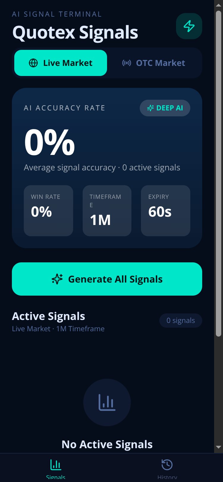 Quotex AI Signals screen 2