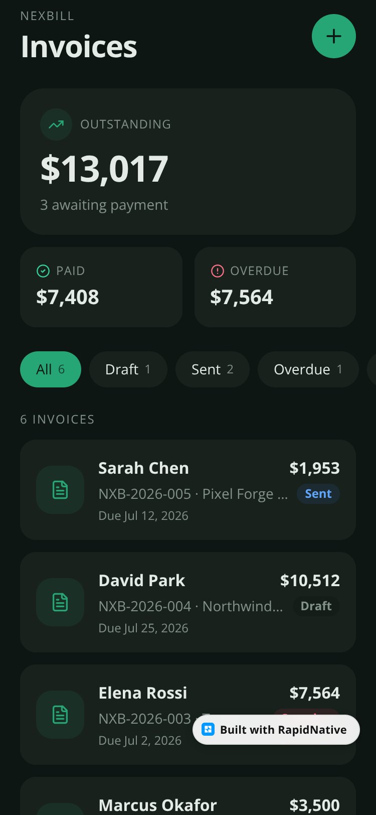 Nexbill screen 2