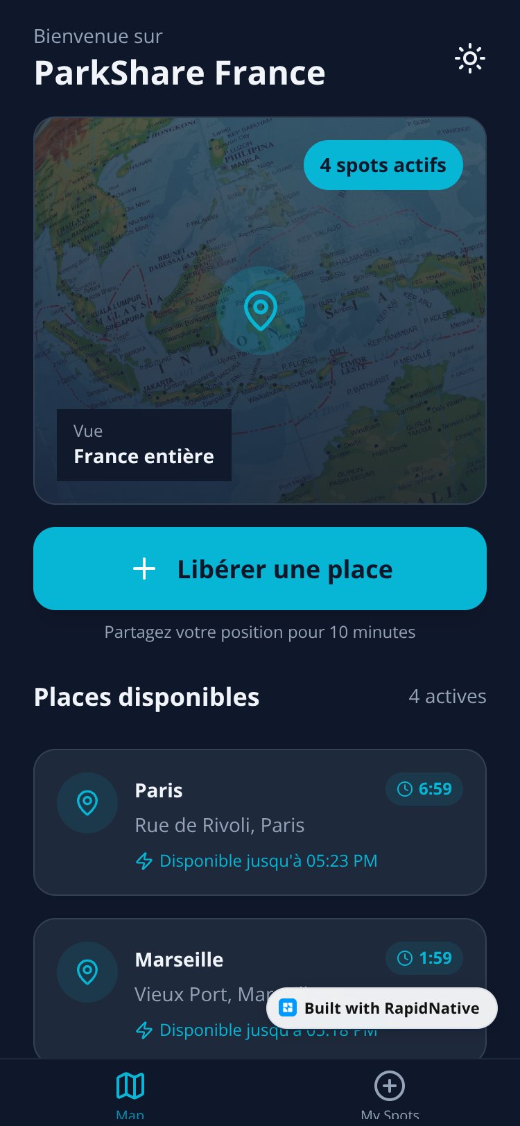 ParkShare screen 2