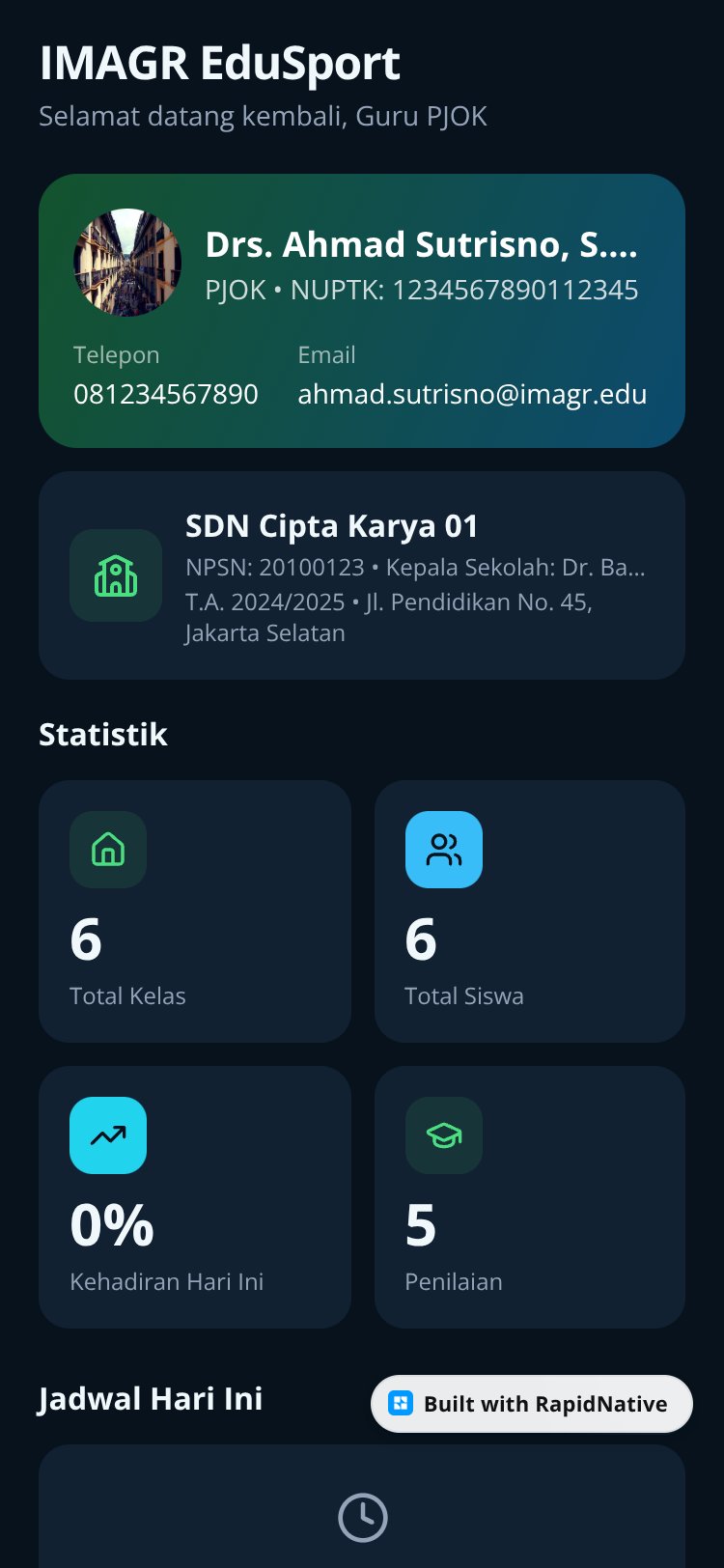 IMAGR EduSport screen 1