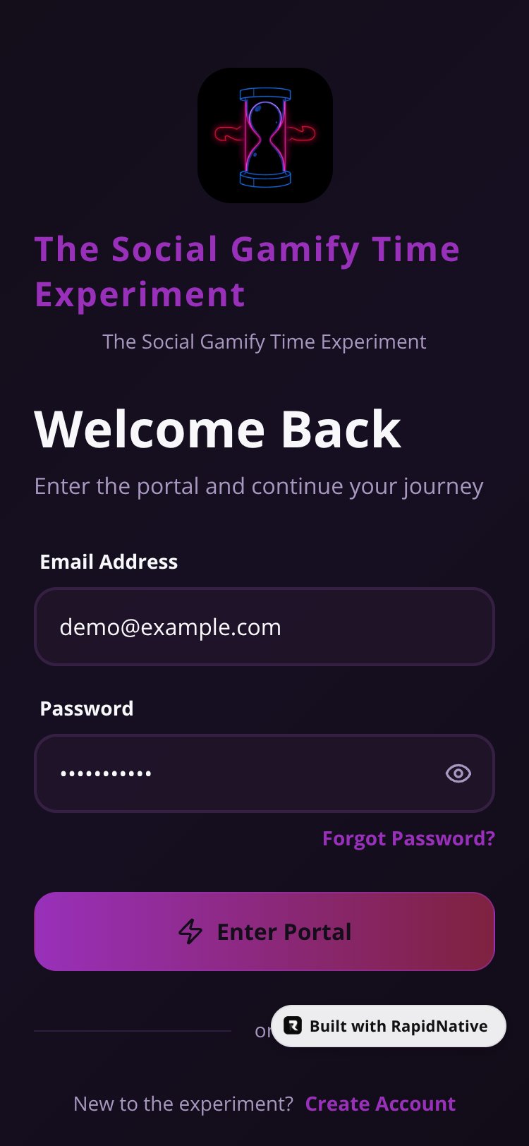 The Social Gamify Time Experiment screen 2