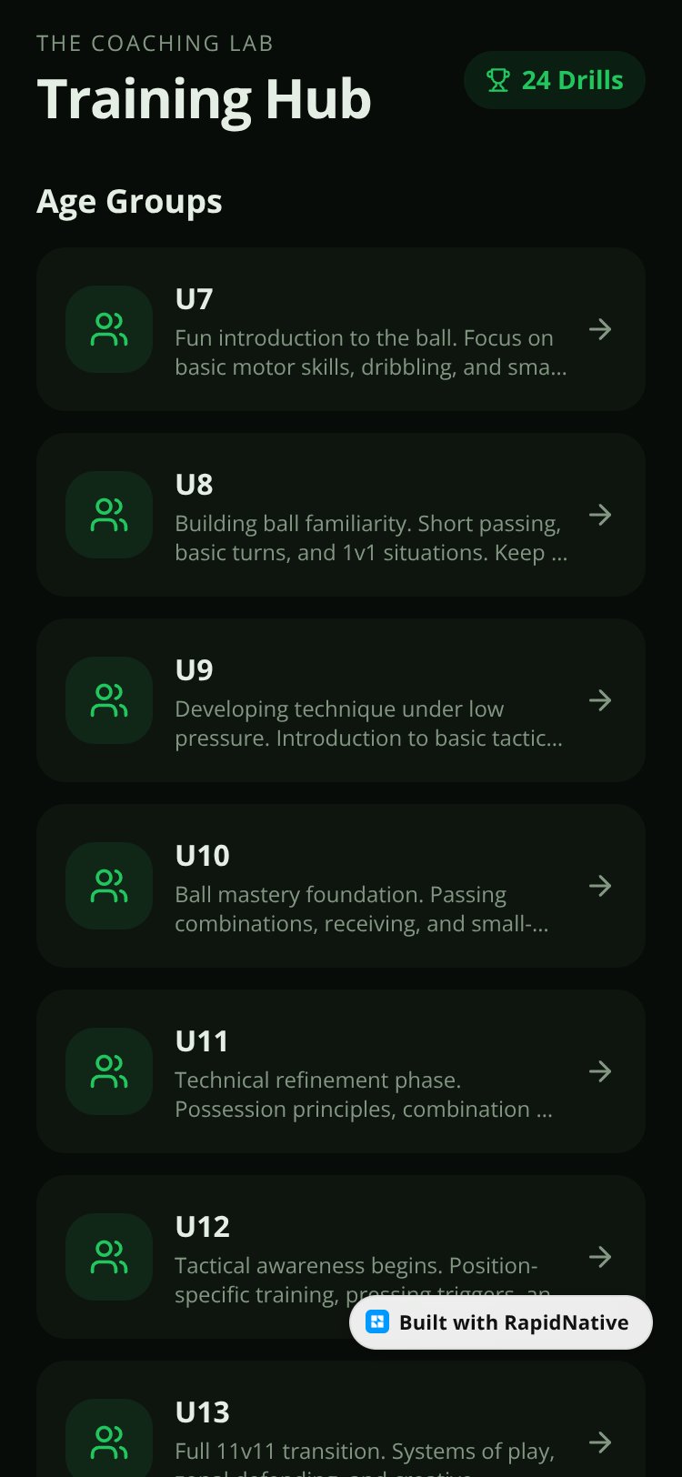 The Coaching Lab screen 1