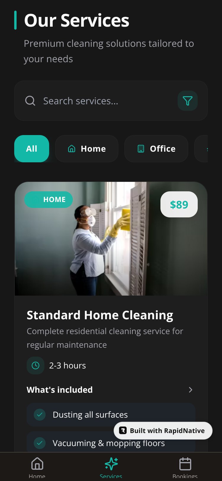 Cleanora screen 2