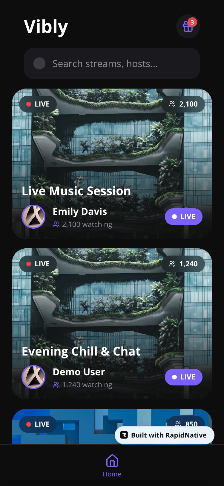 Vibly screen 3