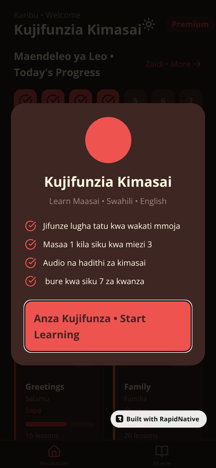 Kujifunzia Kimasai screen 2
