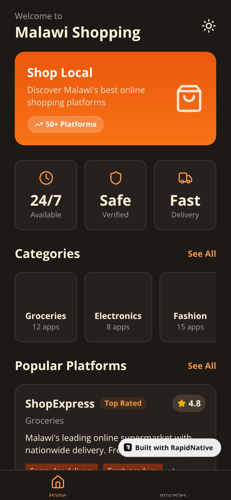 MalawianShop screen 2