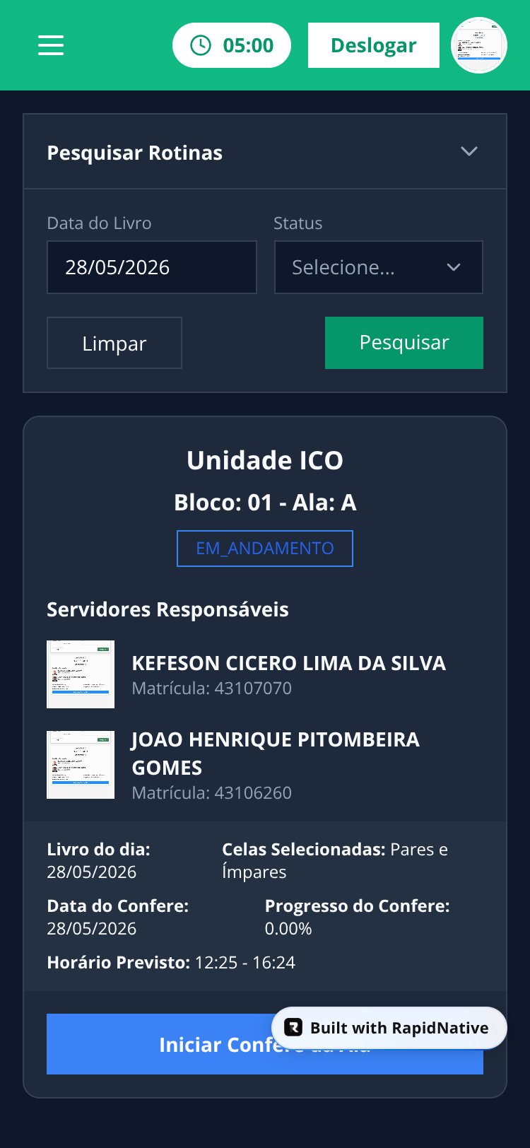 TimeTracker screen 1