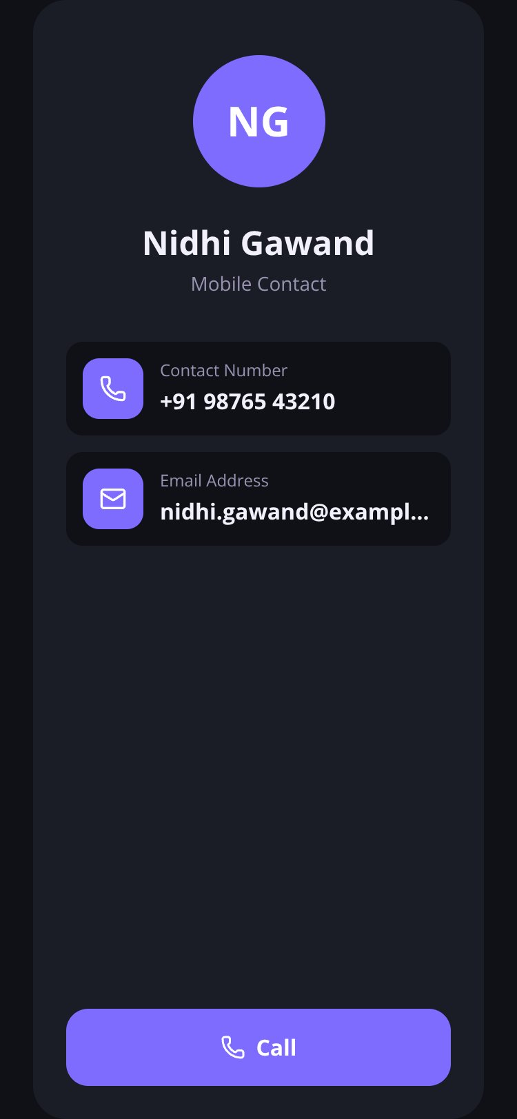 ContactCard screen 1