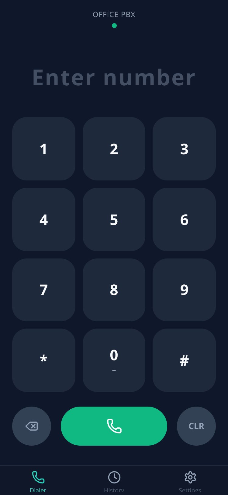 SoftPhone screen 2