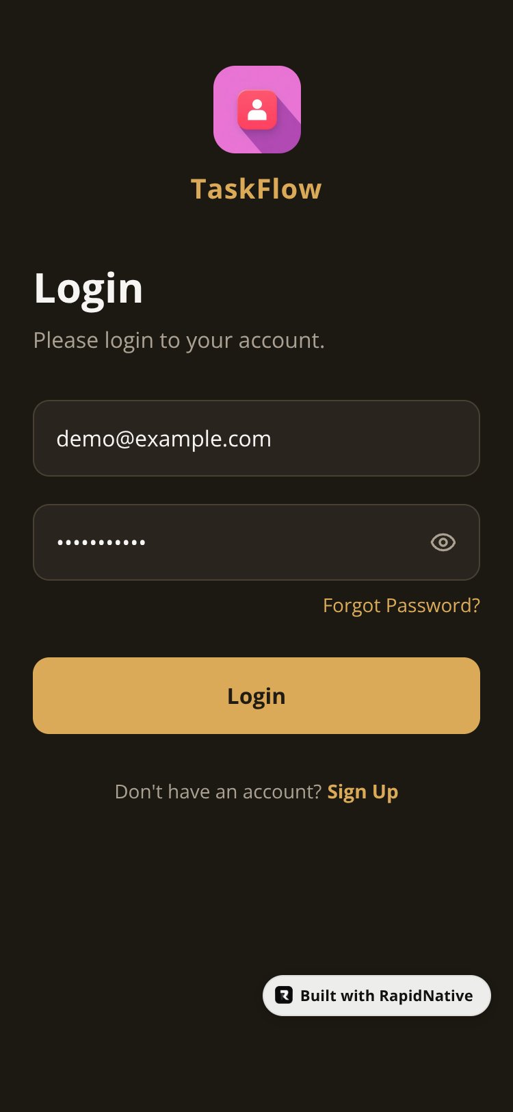TaskFlow screen 1