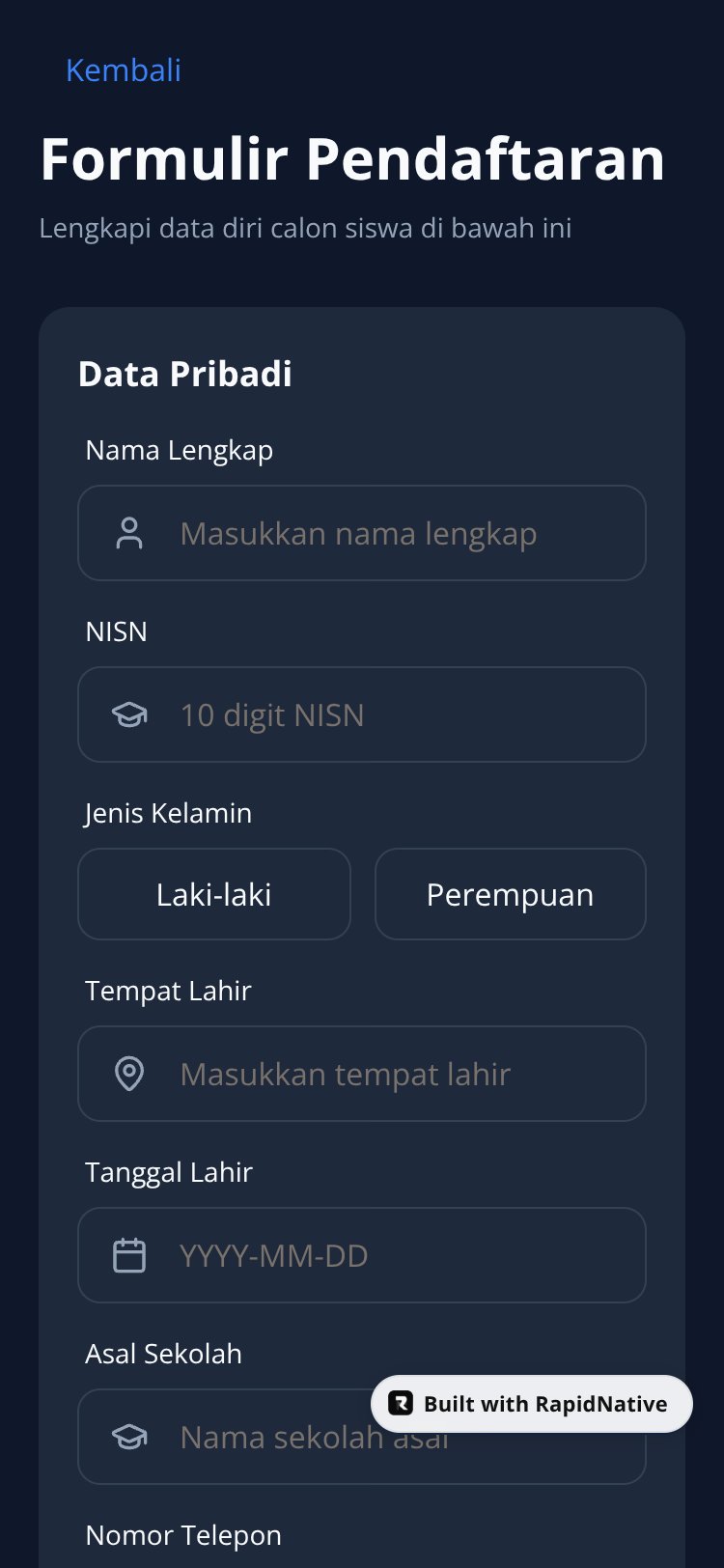 RapidNative App screen 4