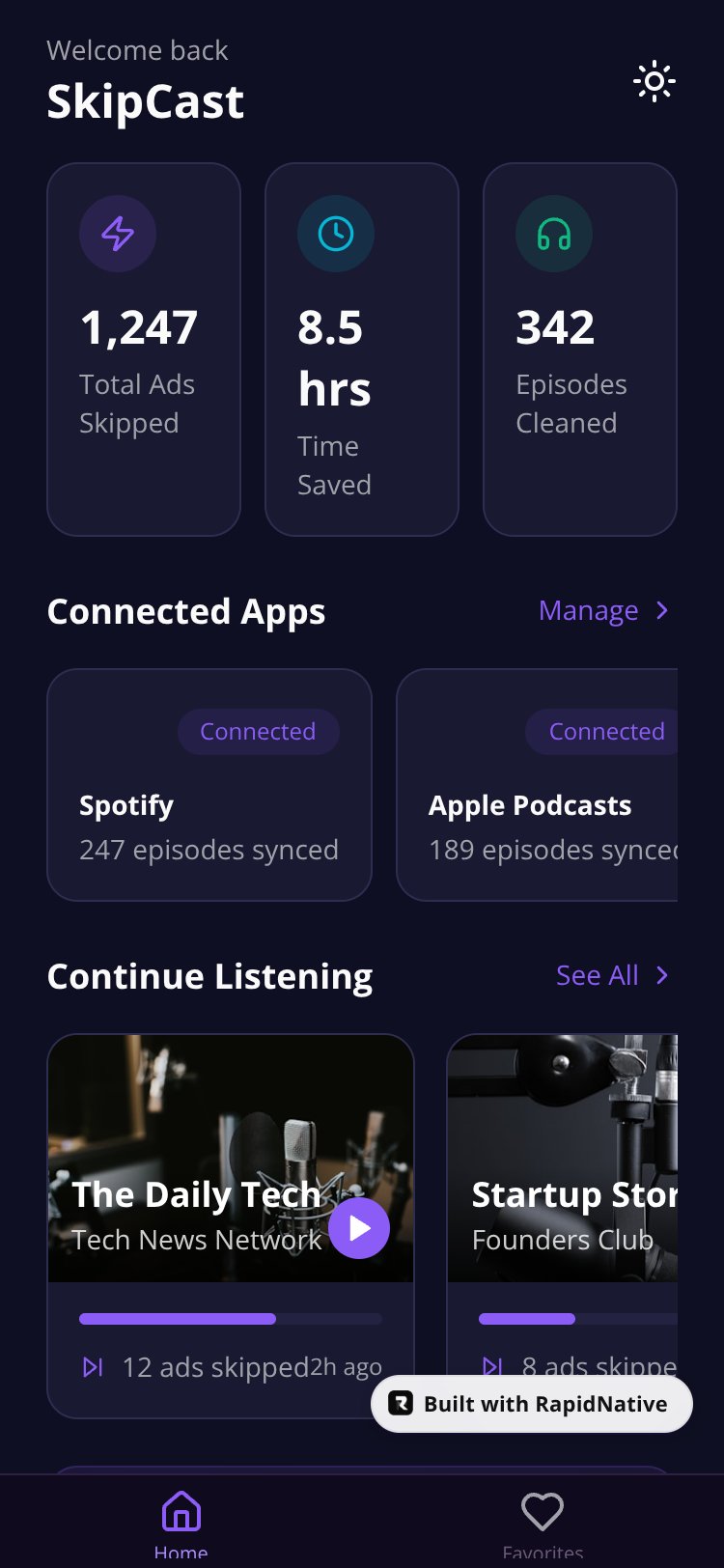 SkipCast screen 2