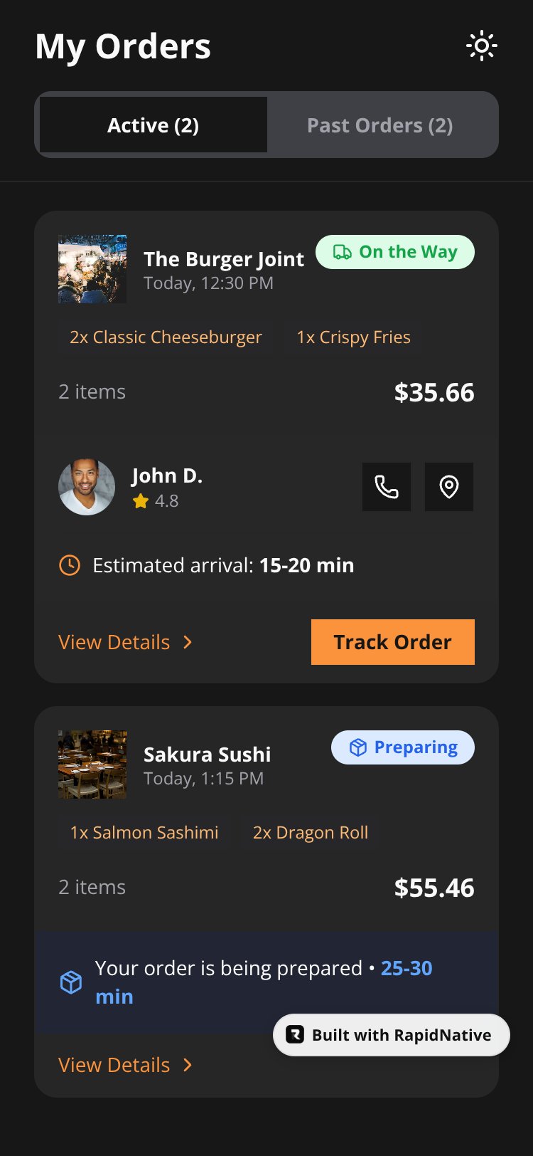 CraveDash screen 1