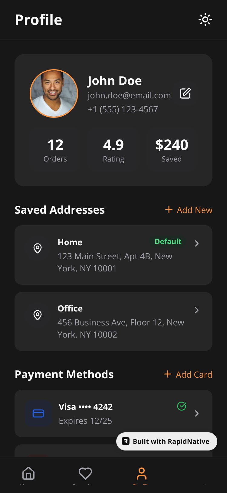CraveDash screen 2