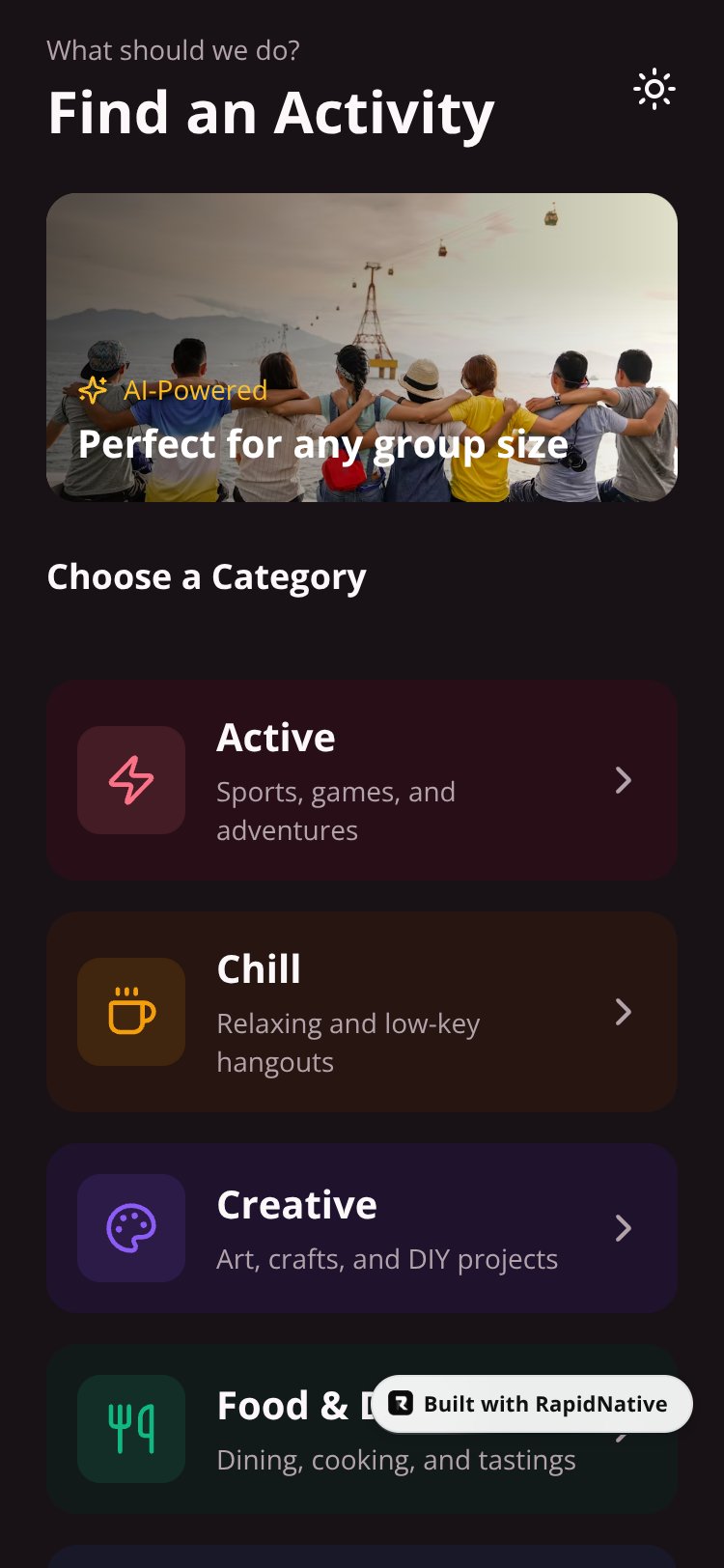 ActivityMatch screen 1