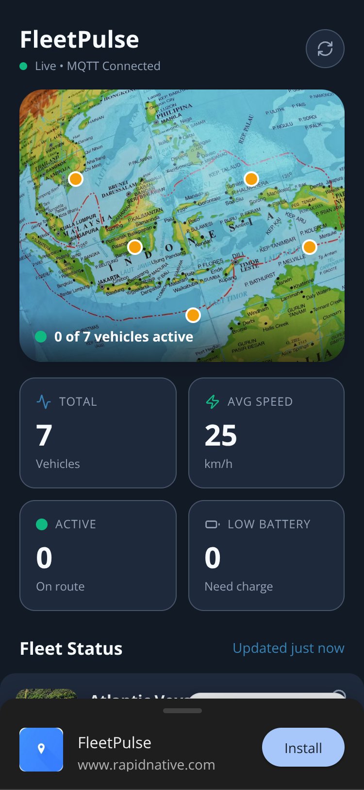 FleetPulse screen 1