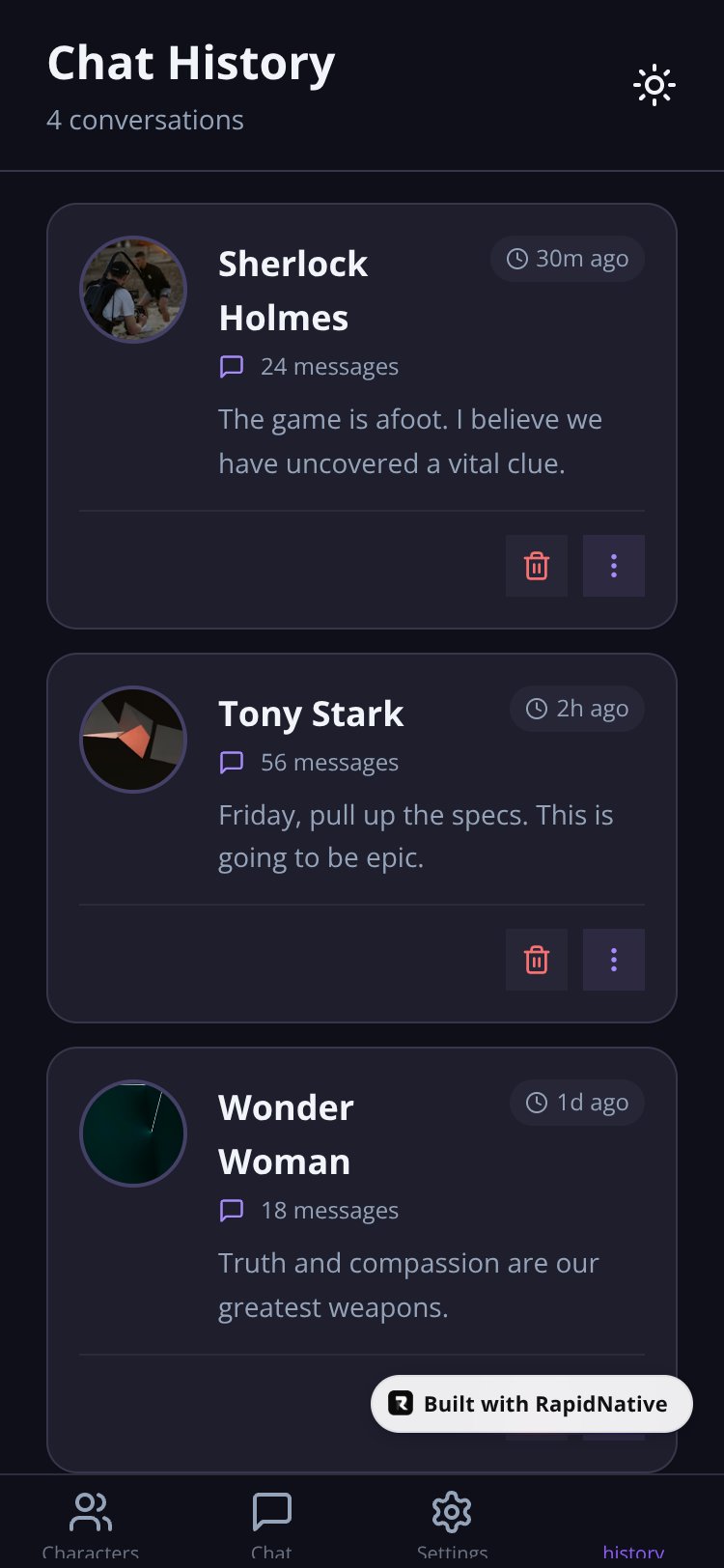PersonaChat AI screen 3