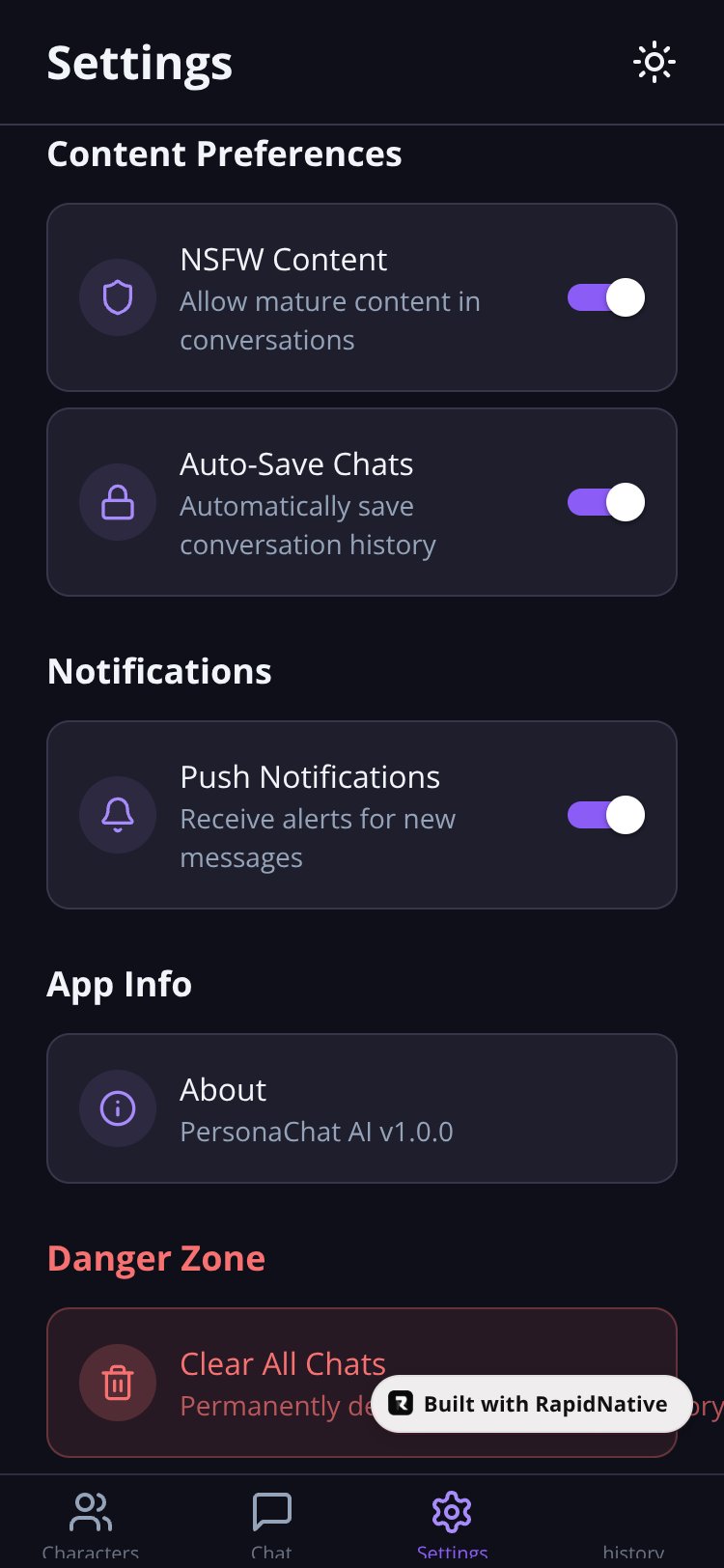 PersonaChat AI screen 4
