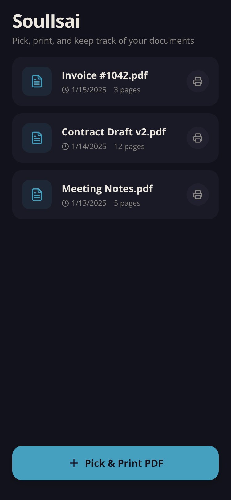 PrintPDF screen 1