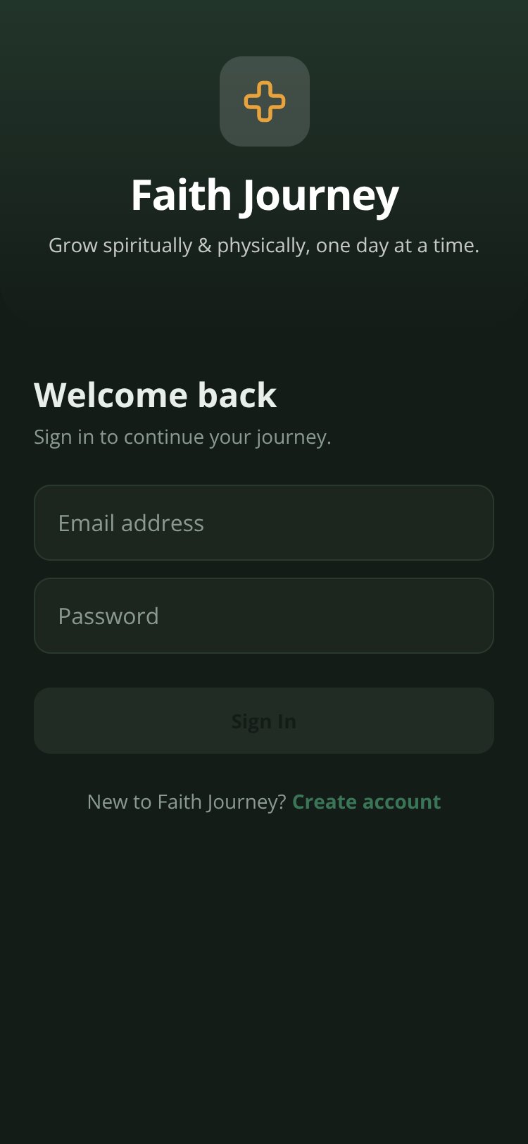Faith Journey screen 1