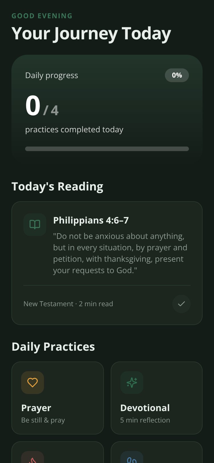 Faith Journey screen 2