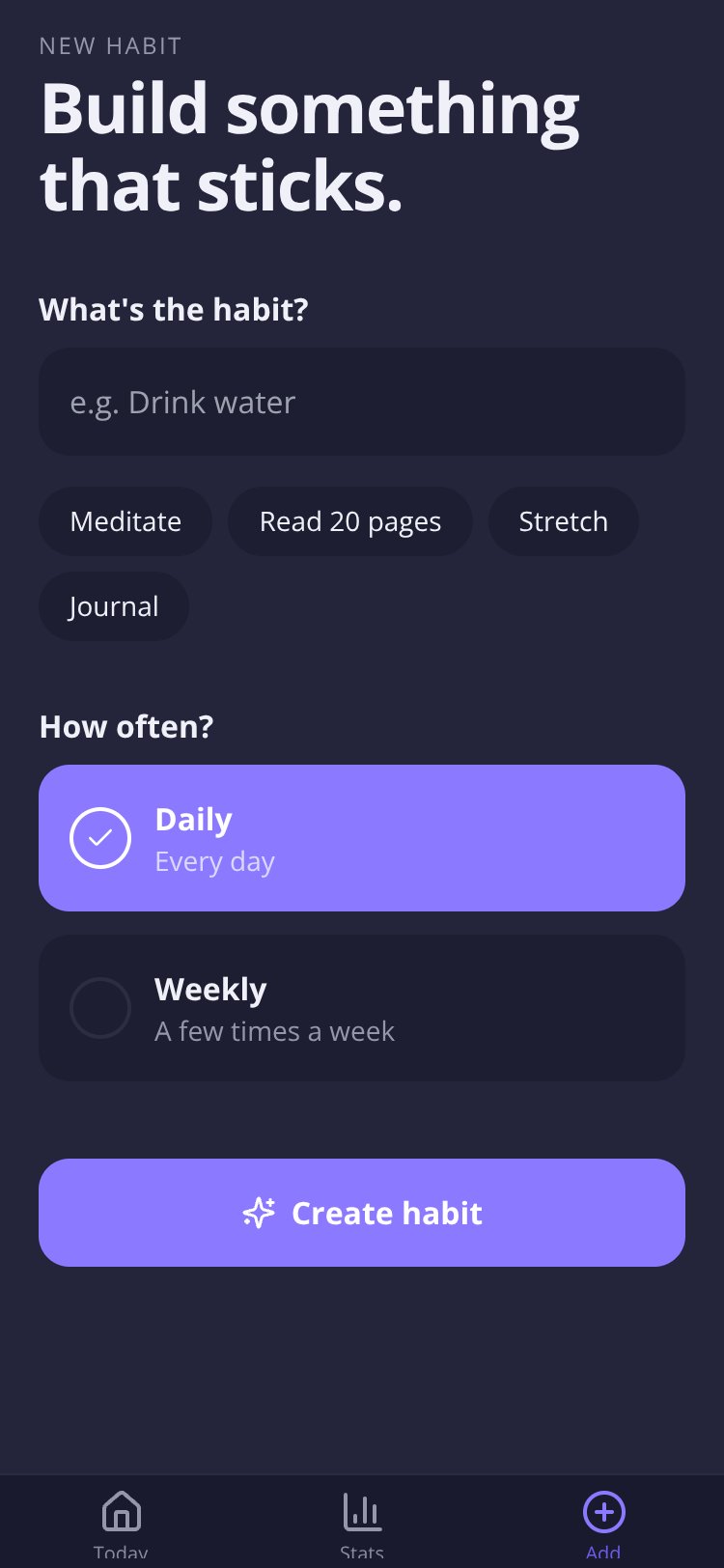 Habit Tracker screen 3