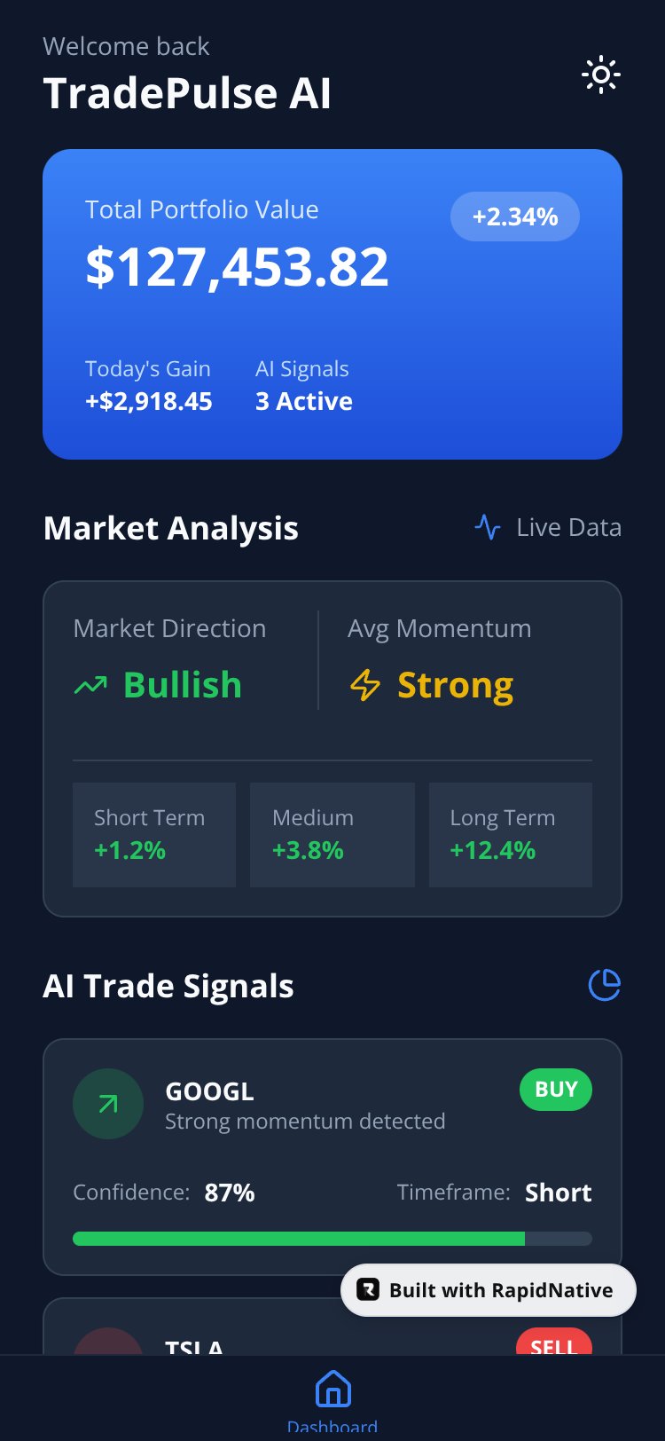 TradePulse AI screen 1