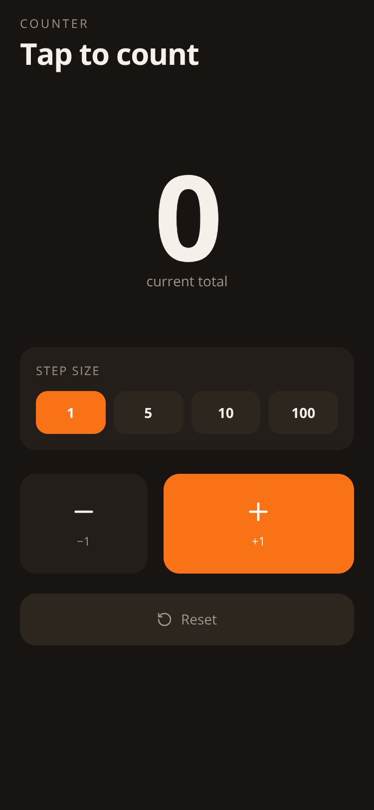 RapidNative App screen 1