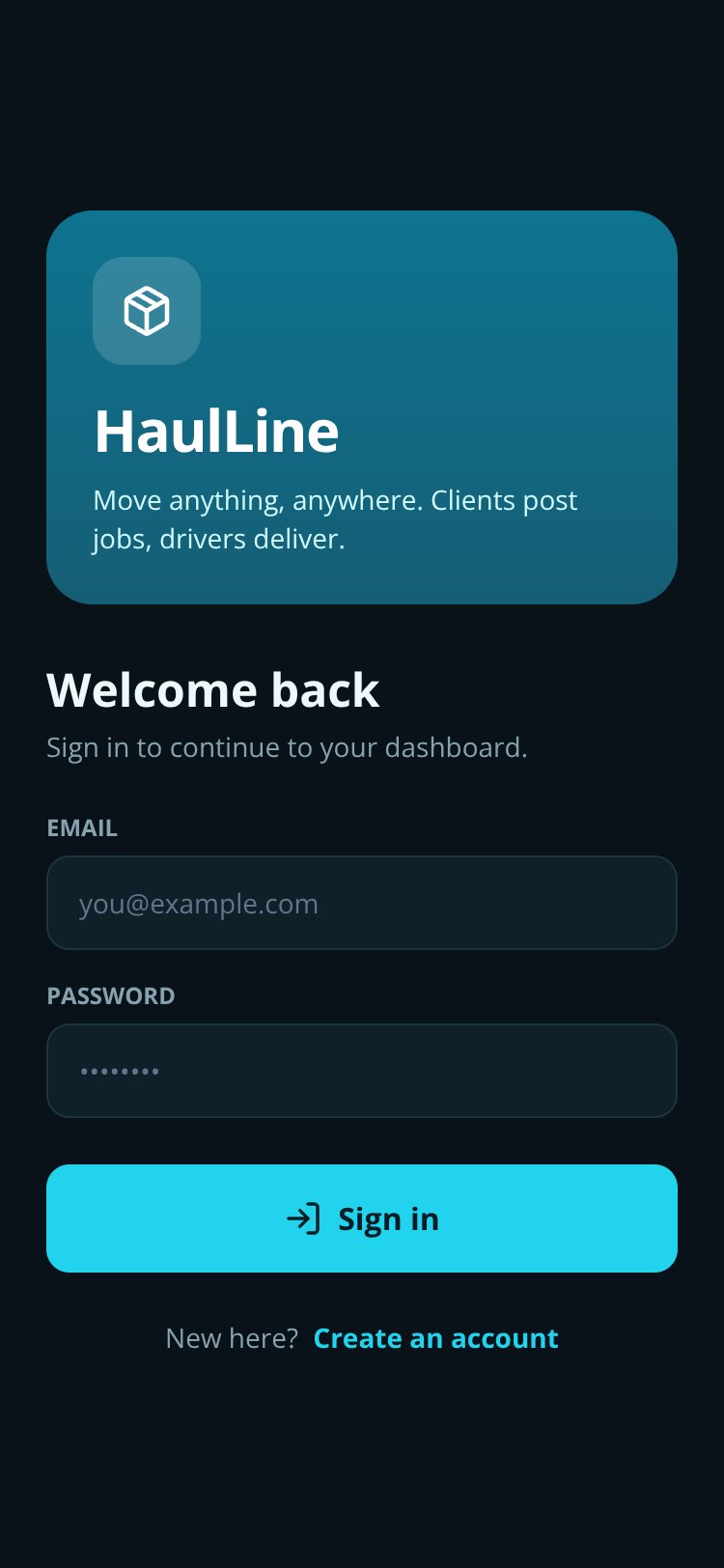 HaulLine screen 2