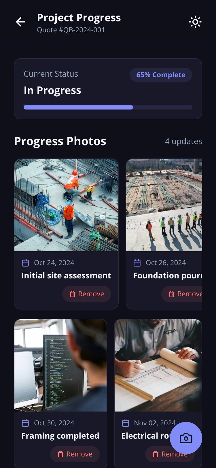 QuoteBuilder Pro screen 1