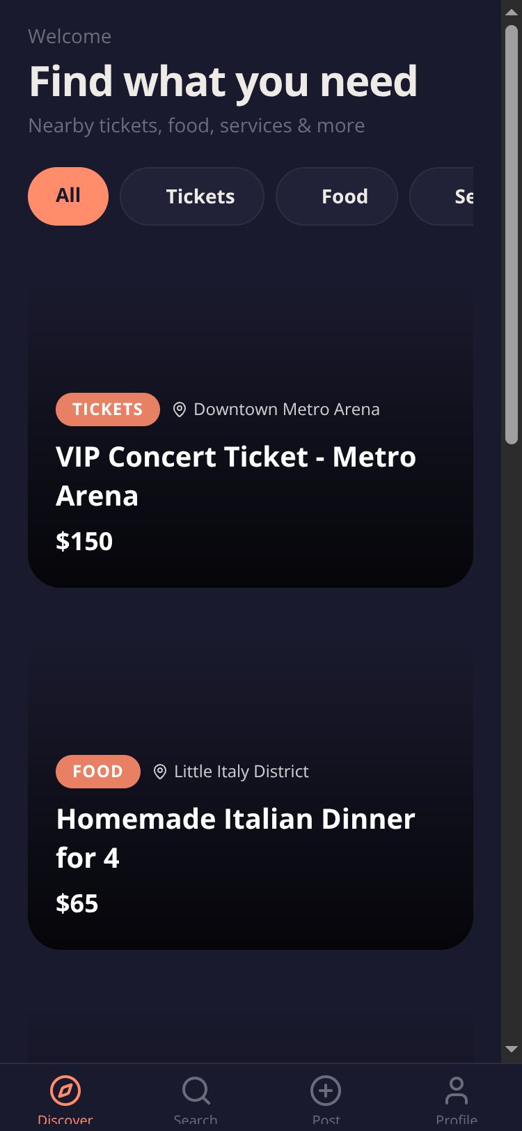 NearNeed screen 1