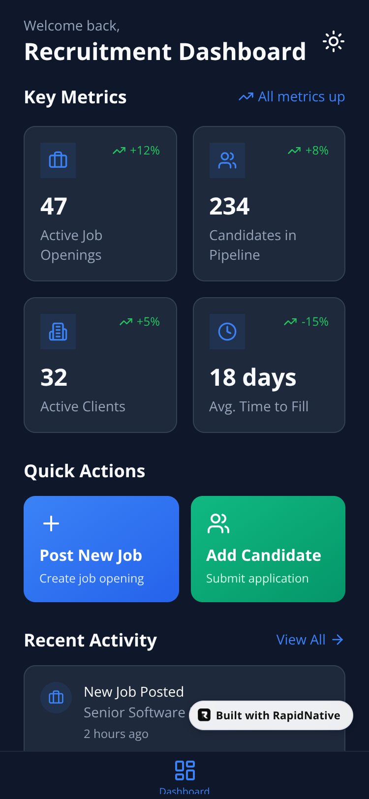 RecruitFlow screen 1
