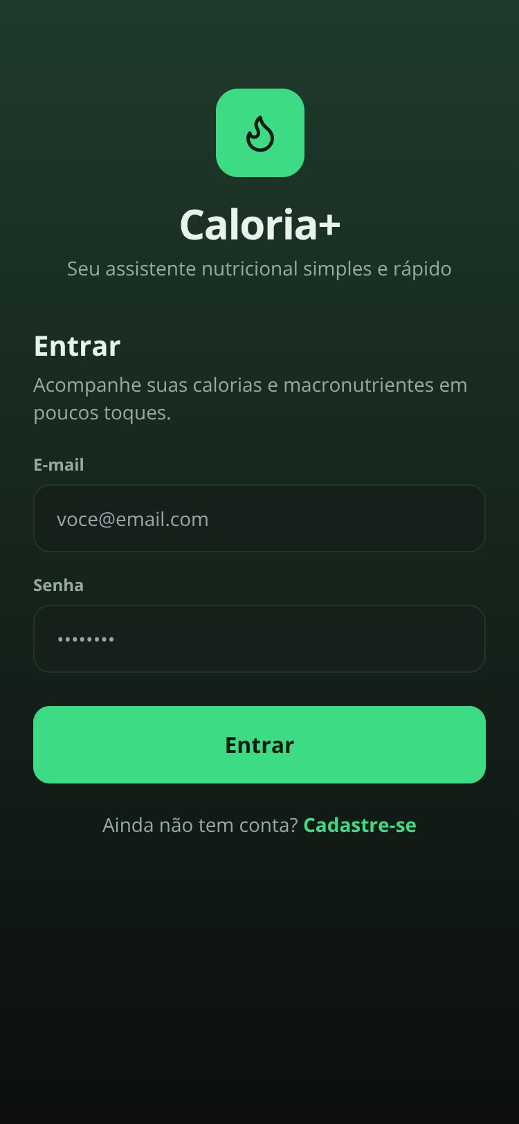 Caloria+ screen 3