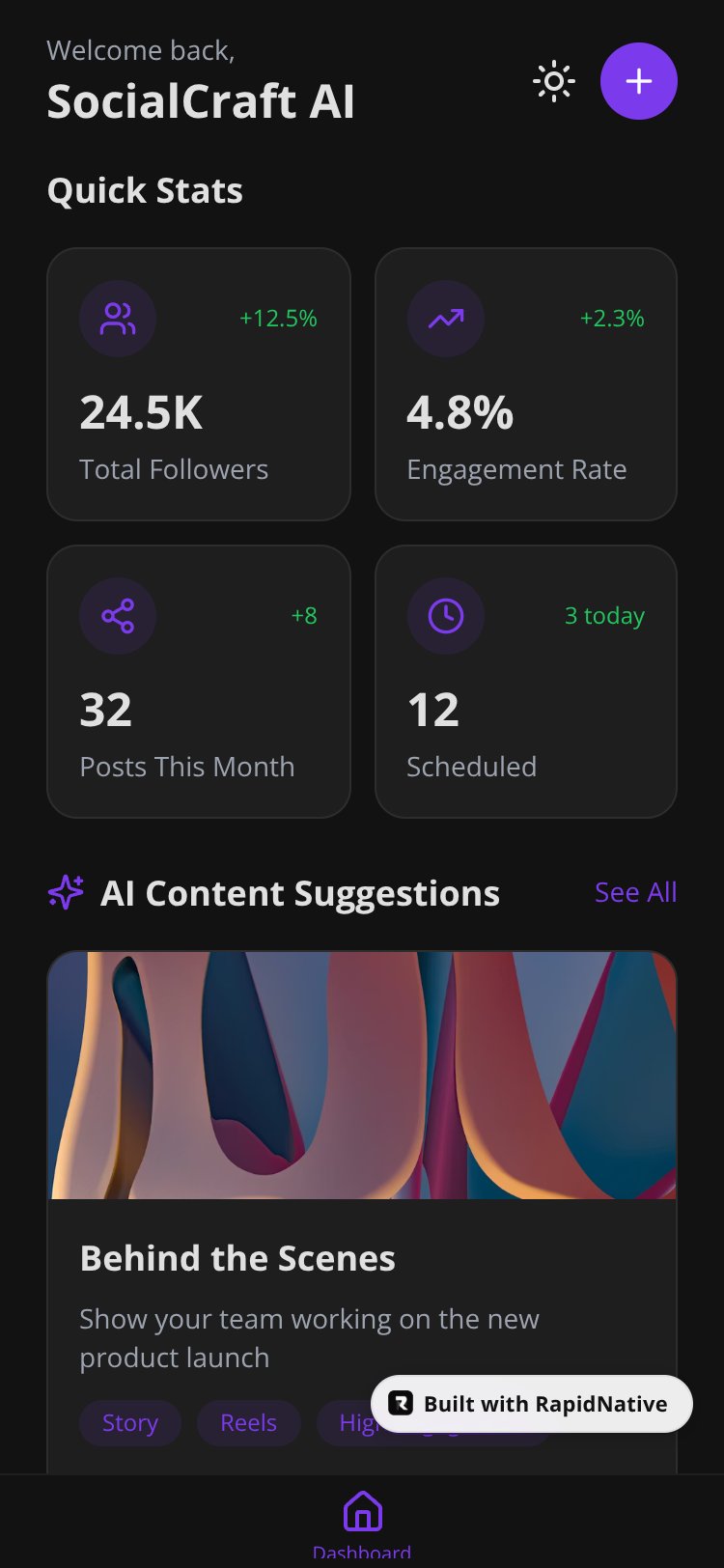 SocialCraft AI screen 1