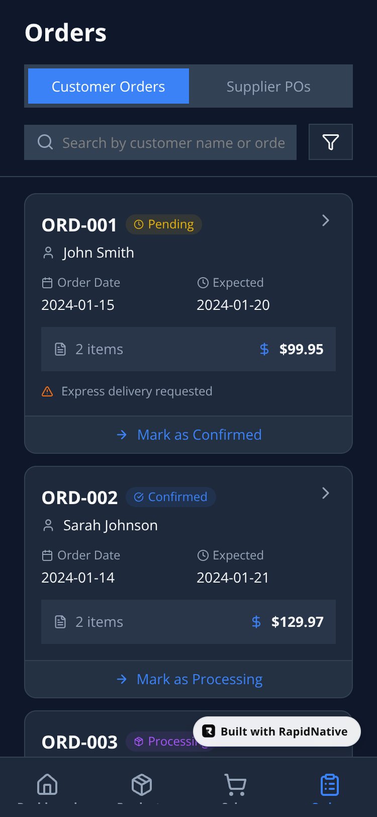 ShopAI - Shop Management System screen 1