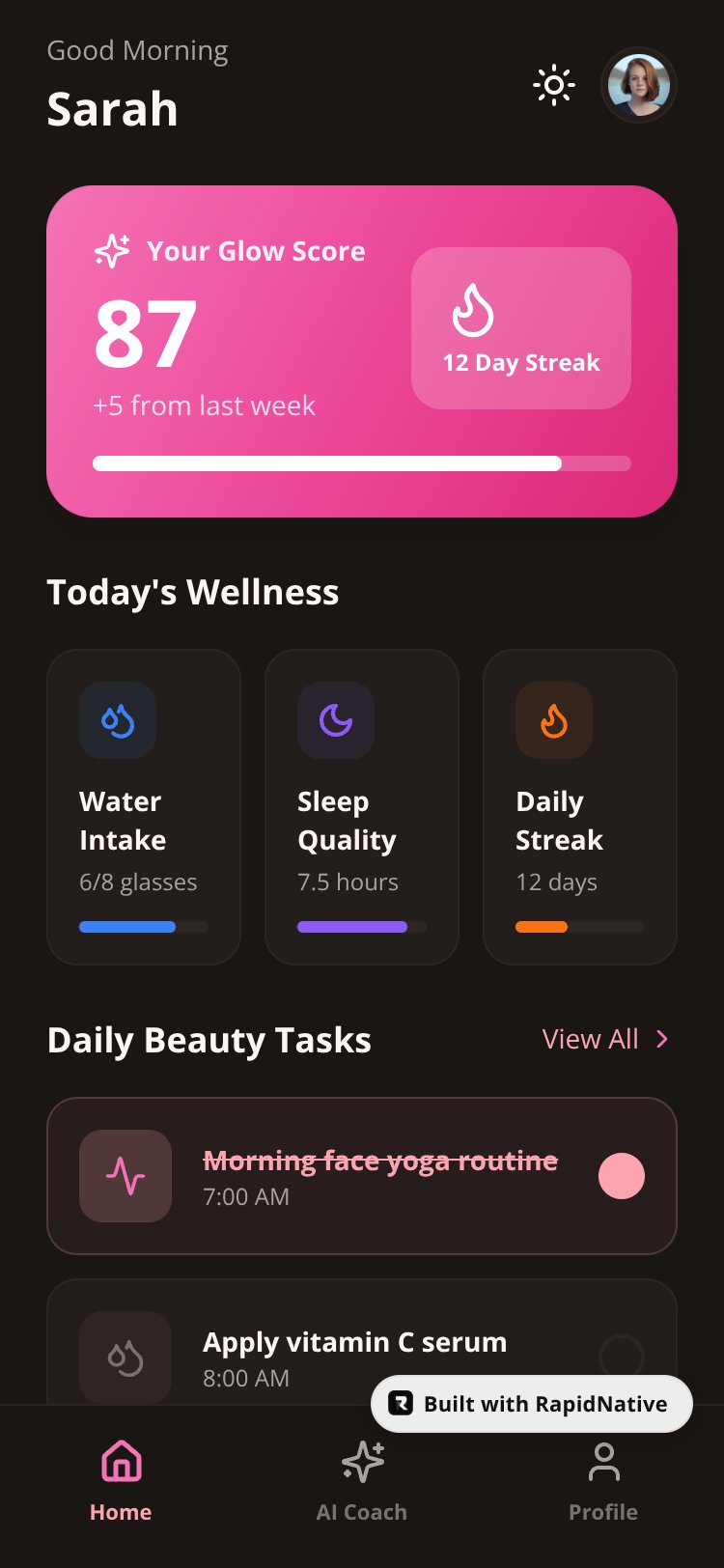 Glow+ screen 3
