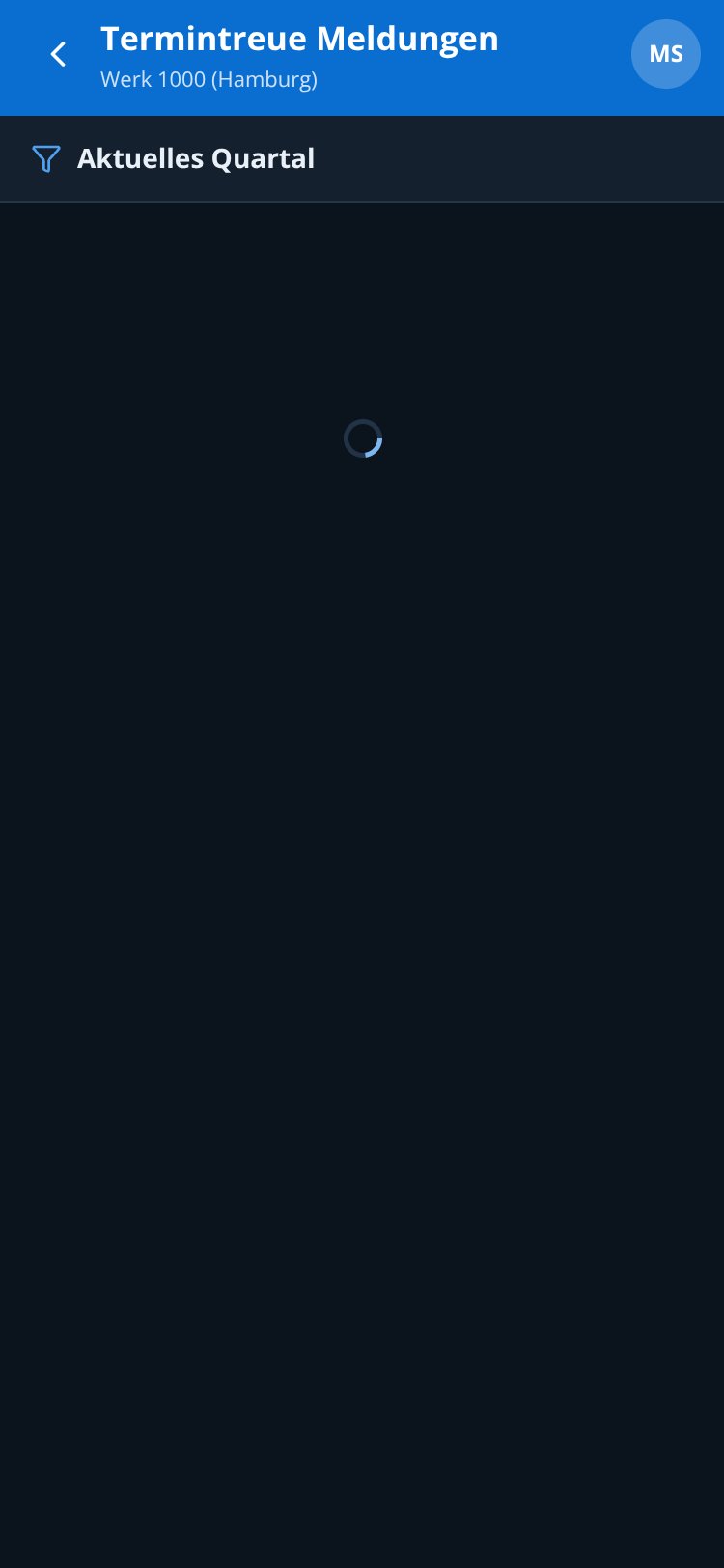 Termintreue Wareneingang screen 4