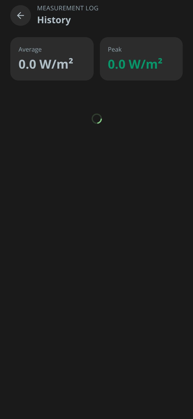 Irradiance Meter screen 4