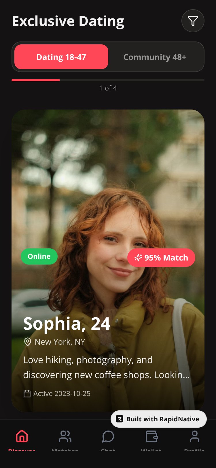 Exclusive Dating screen 1
