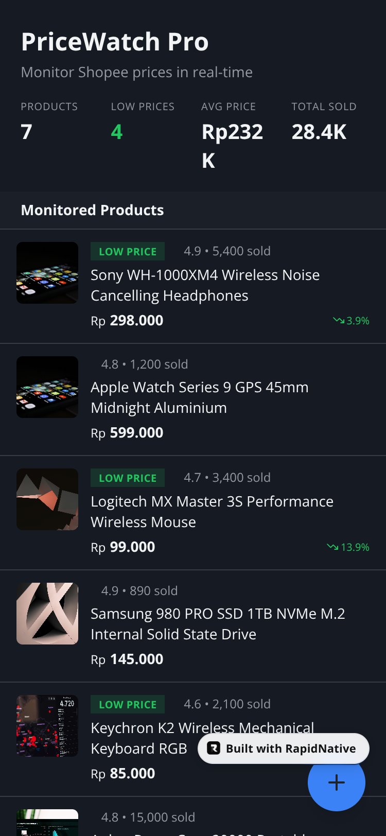 PriceWatch Pro screen 1