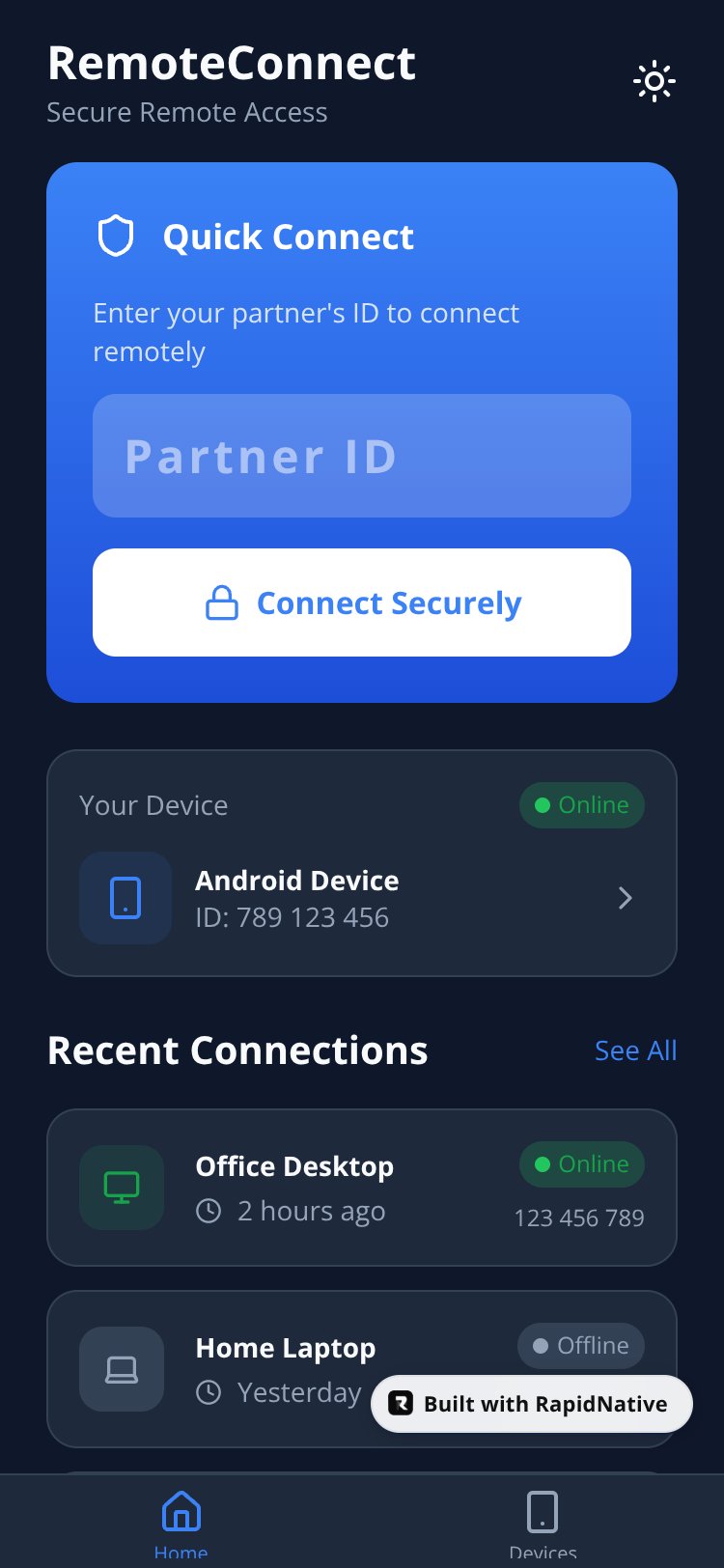 RemoteConnect Pro screen 1