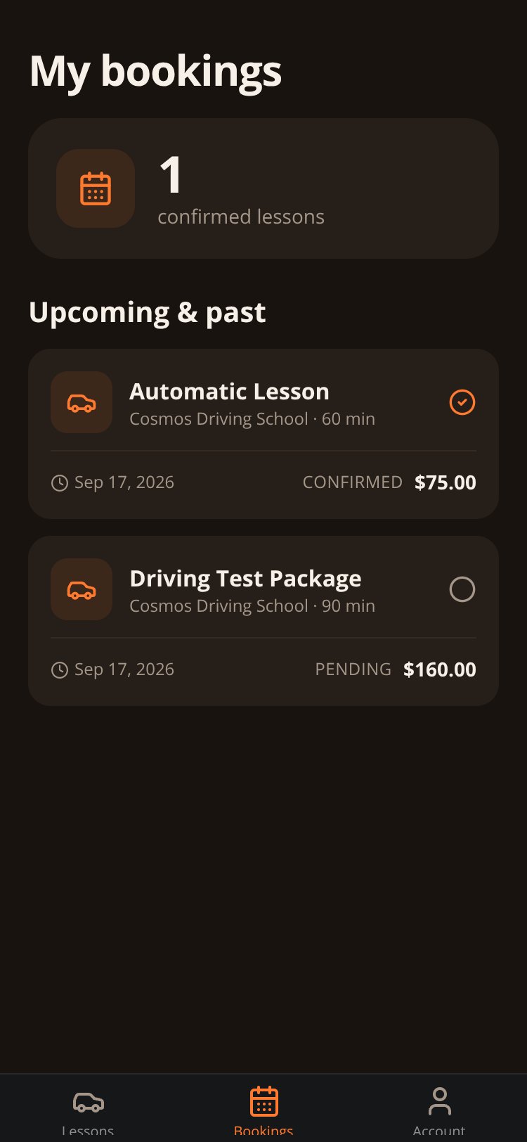 Cosmos Driving screen 3